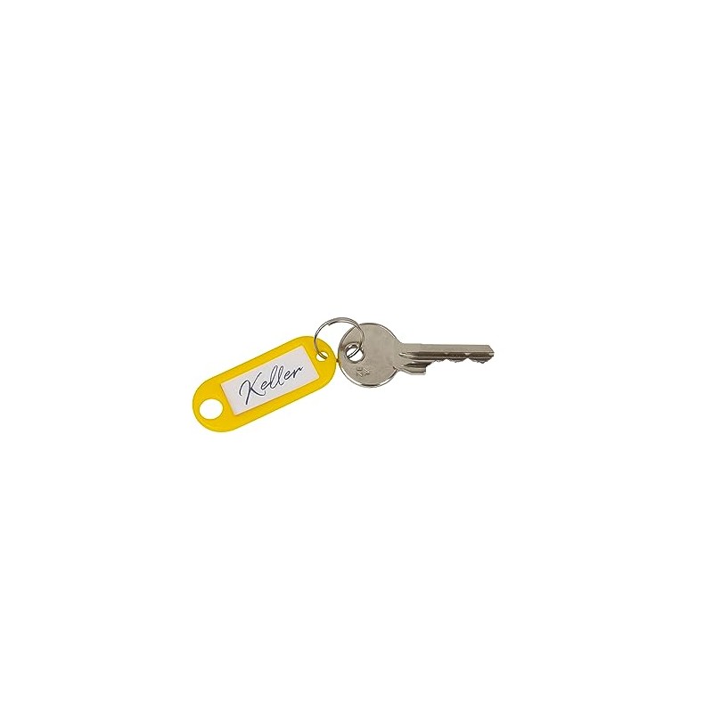 WEDO 262811805 Key Ring for Labelling, Yellow, Pack of 100,