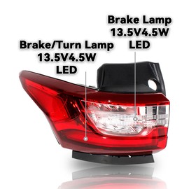CHELANGHU LED Type Outer Tail Light Lamp Assembly Rear Lamp Light Assembly Fit For Chevy Traverse 2018 2019 2020 US Version | Replace for GM2804130 84618033 (For 2018-2020, Red Tail Lamp, Driver Side)