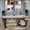 Homics Set of 2 Kitchen Cabinet Organizer Shelves, Stackable Tupperware