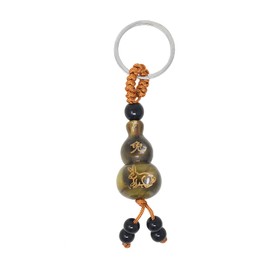 Llavero chino de Feng Shui Wu Lou/Hulu Gourd con colgante de conejo del zodiaco para colgar en bolsa escolar o cartera, llavero de resina para mujeres y hombres, W4595 - Conejo