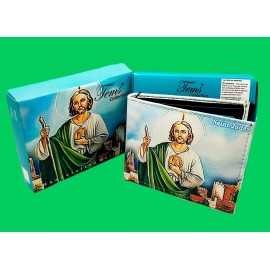 Tems Saint  Jude Wallet Printed Bi-fold faux leather /Cartera de San Judas Tadeo