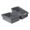 Teyyvn 4 Packs Plastic Bus Tubs, Gray Large Utility Bus