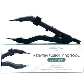 Professional Keratin Fusion Tool for Hair Extensions with Slim Long Heating Plates, Adjustable Temperature, Rapid Heat-Up, Seamless Fusion, Root Access,Salon-Quality Keratin Glue Gun (Black)