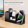 LADSTAG Vegan Leather Desk Organizer with Phone Stand