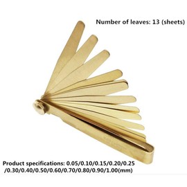 Runningfish Brass Feeler, Plug Gauge, high-Precision Clearance Gauge, Thickness Gauge, Non-Magnetic Copper Feeler, Single Piece Set, 0.03-1.0mm(100 * 13)