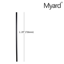 Myard 29 Inches Classic Hollow Round Iron Deck Balusters for Deck Railing Porch (25-Pack, Matte Black)