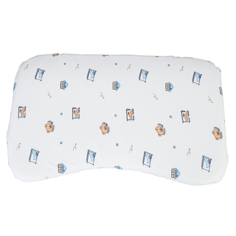 Baby Nursery Pillow Pure Cotton Cartoon Print Wave Single Layer