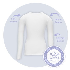 HappySkin made with DreamSkin technology Eczema Pyjamas Moisturises Dry & Irritated Skin, Helps Reduce Itching, Long Sleeve Unisex PJ Set, Eczema Clothing (11-12 Years) White