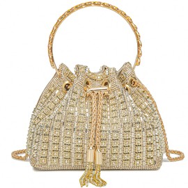 BBTT.ful Sparkly Diamond Evening Bag Clutch Purses for Women Rhinestone Purse Glitter Handbag for Party Prom Cocktail, 2.new-gold