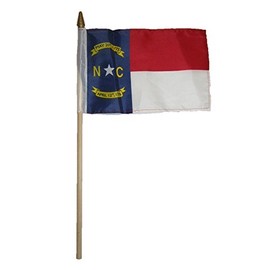 AES Wholesale Lot of 12 6x9 6"x9" State of North Carolina Stick Flag Wood Staff