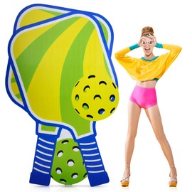 Amyhill 6 Feet Paddle Sport Cardboard Cutout Stand-up Dink Ball Themed Party Decoration Green Ball Backdrop Photo Prop Stand up for Sport Birthday Party Baby Shower Supplies