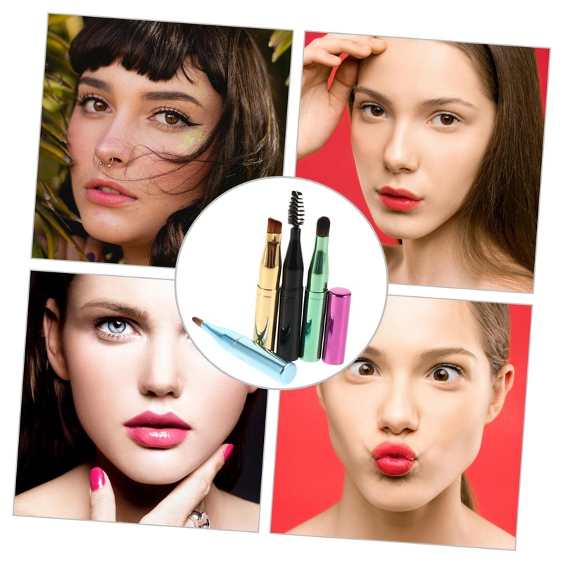 Baluue 1set Portable Makeup Brush Eyebrow Lip and Eyeshadow Application
