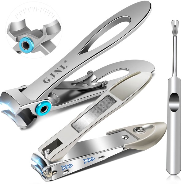 Nail Clippers for Men Thick Nails Professional Nail Cutter with Catcher Wide Jaw Opening Sharp Toenail Clippers-Heavy Duty Toe Nail Clippers Durable Fingernail Clipper for Seniors Long Handle