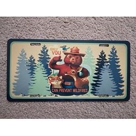 LIMITED SUPPLY! Classic Smokey Bear License Plate! 6"x12" All Weather Metal Made In USA!