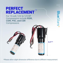 BlueStars RCO410 3-in-1 Hard Start Capacitor Kit - Compatible with Refrigerators Freezers 115V Compressor Capacitor for 1/4-1/3 HP - Replaces TJ90RCO410 AP4503017 600-410 ERP410 HS410 URC0410 RCO-410