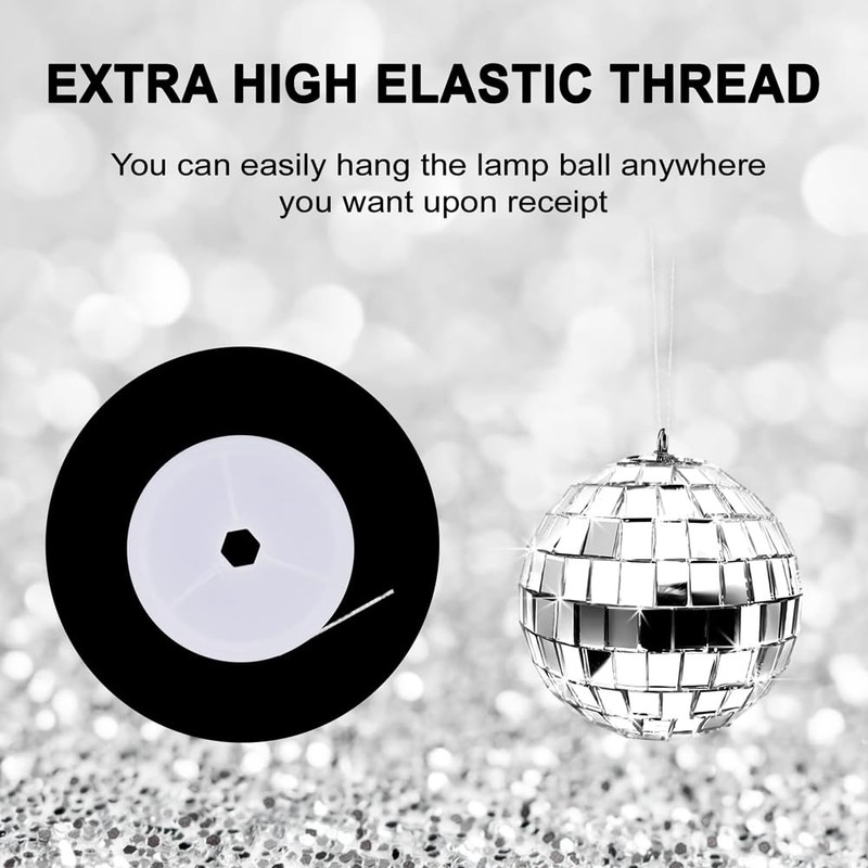 Veciado 24pcs Hanging Disco Ball Glass Disco Ball Disco Decorations