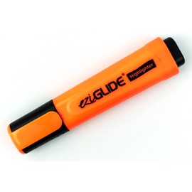 Eziglide Vibrant Orange Highlighter, Pack of 10, Orange Highlighters, Chisel Tip Marker Pens, 1-4.5mm line to give precise but clear marking, highlighting & colouring, Ideal at Work, Home & School