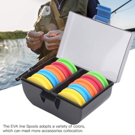Dilwe Rother Fishing Tools and Accessories Round Rewinder Foam EVA Fishing Line Storage Foam Rolls Winding Board Tool Fishing Accessories Pack of 10