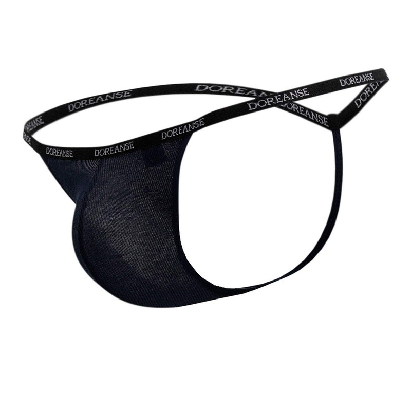 Doreanse Ribbed Modal T-thong - Navy - M