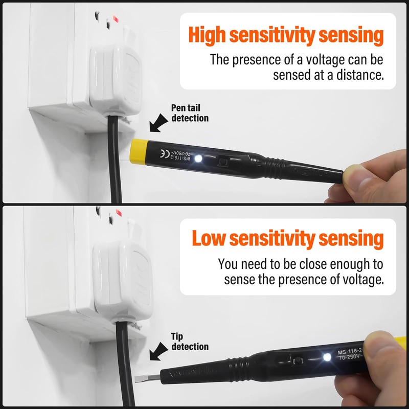 MEET MS-118-2 Multifunction Digital Voltage Tester Pen with White LED