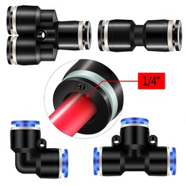 ELANE 40 Pcs Quick Connect Air Hose Fittings,1/4 Air Line Fittings Push to Connect,1/4 Air Hose Fittings,1/4 Push to Connect Fittings