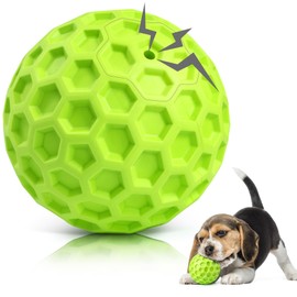 DISSKNIC Indestructible Squeaky Dog Balls Puppy Toys, Interactive Dog Toys for Small Dogs, Puppy Chew Toys for Teething and Relax, Dog Chew Toy Balls Small Dog Toys for Small Breed, Outdoor Dog Toys