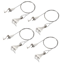 sourcing map Picture Hanging Wire Kit, 4Set 1M Hanging Wire with Large S-Hook for Home Picture Art Gallery Picture Display Kit, Load 66 Lbs