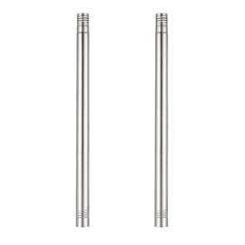 HOME COMPOSER 1FT Stainless Steel Extension Rods for 1 Inch Diameter Silver Curtain Rod Kit - Easy to Install for Extending Curtain Rods - Silver (2 Pack)