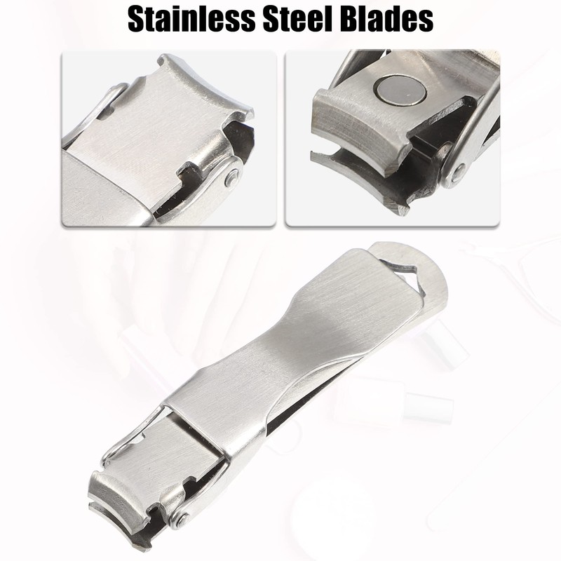 VOCOSTE Nail Clippers for Thick Nails Silver Tone Stainless Steel