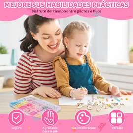 Lukovee Kit de Hacer Pulseras para Niñas, 2010PCS Cuentas de Sirena para Hacer Collares Bisutería Manualidades, DIY Cuentas para Pulseras con Colgantes/Letras/Abalorios Arcilla, Regalo del Cumpleaños