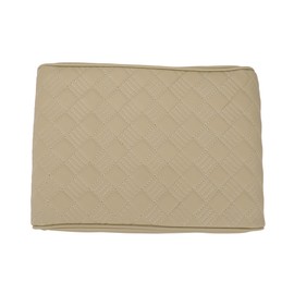 X AUTOHAUX Car Center Console Cover Car Armrest Cover 12.6"x8.66"x2.36" Beige Nappa Leather Memory Foam