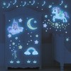 Glow in The Dark Stars and Unicorn Wall Decals, Glowing