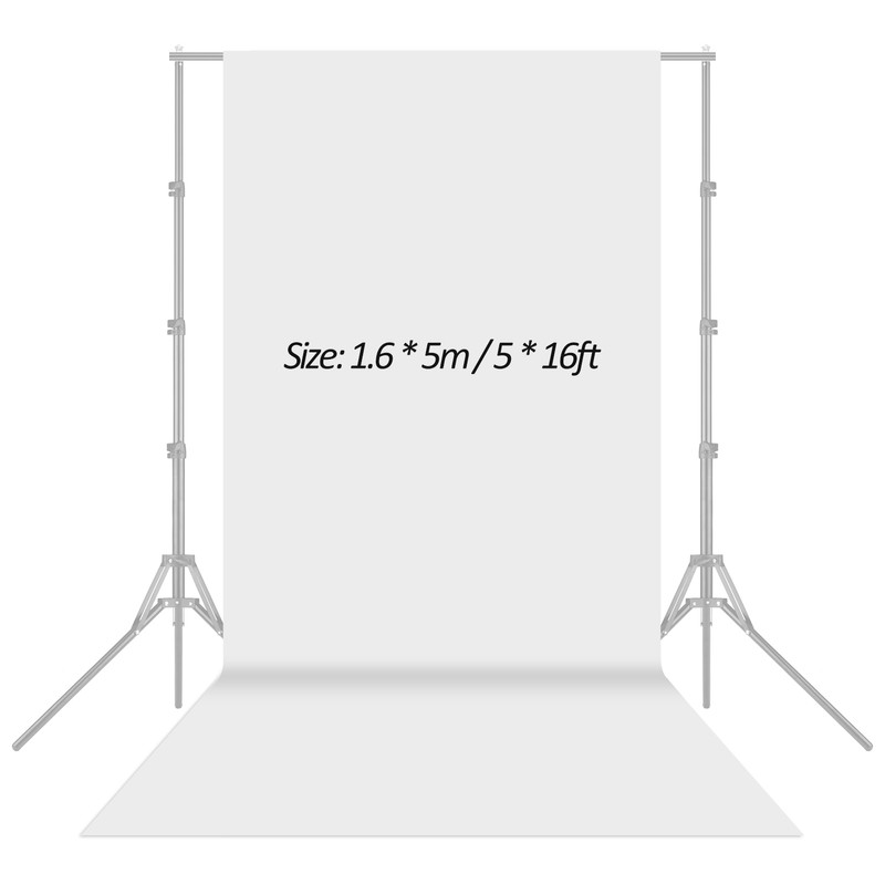 [通拓商品]1.6x5m/5x16ft Photography Studio Non-woven Backdrop Background Screen Solid Color White