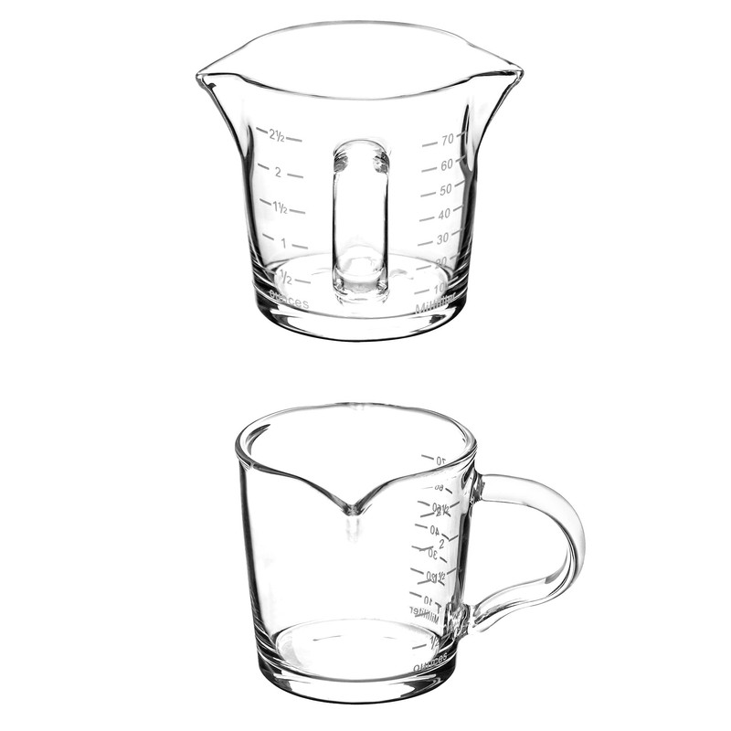 QWORK Espresso Shot Glass with Handle, 2 Pack 3-Ounce Double