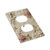TebuTeak Decorative Outlet Covers Rustic Pink Rose Flower Green Leaf