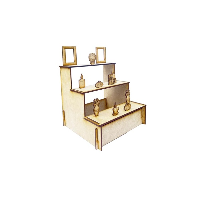 Genérico Altar Decorativo Ofrenda Día De Muertos Halloween MDF Mini