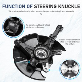 Front Right Steering Knuckle Wheel Hub Bearing Fit for Honda for Civic 2006 2007 2008 2009 2010 2011((Without Si Model) Assembly Engine Replace for # 698-450 698450