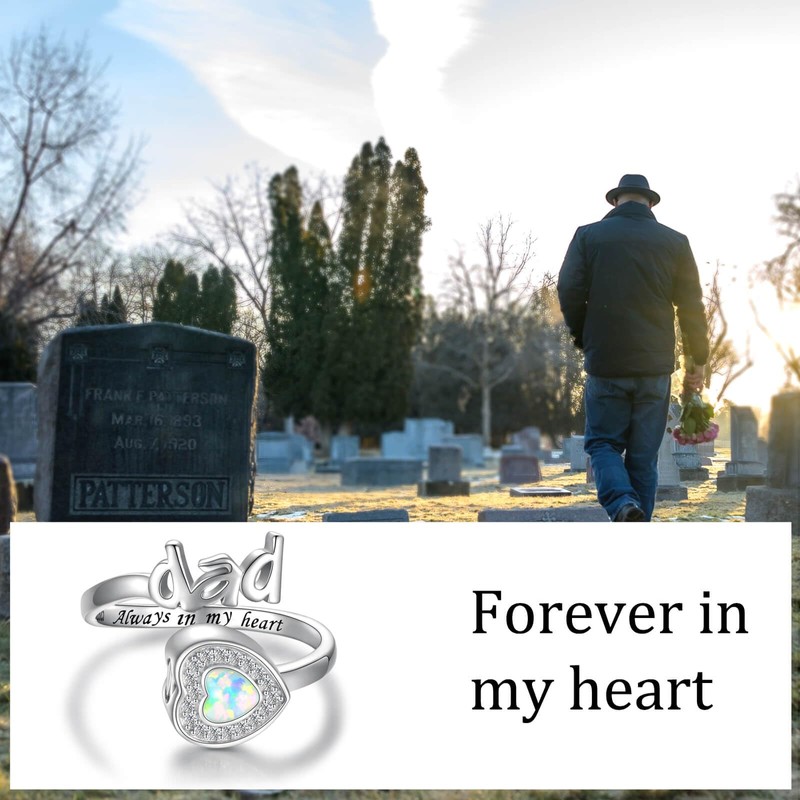 Sterling Silver Urn Ring for Ashes: 925 Parents Ash Memorial