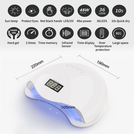 Nail Dryer For Regular Polish, Portable Nail, Diy Nail Tools Quick Drying, Protect Your Fingers From Damage, Women, Girls(EU220V)