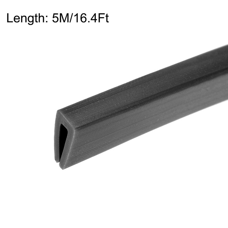 uxcell Edge Trim U Seal Extrusion, Silicone Black U Channel