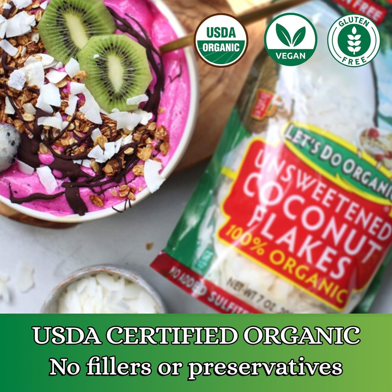 Let's Do Organic Unsweetened Coconut Flakes - Coconut Flakes Unsweetened