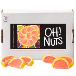 Oh! Nuts Grapefruit Jelly Fruit Slices Sugar Candy - 5 LB Bulk Bag - Traditional Old Fashioned Chewy Gummy Sweet Confectionery - Gluten-Free, Kosher Certified Pareve (150 CT)