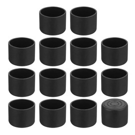 sourcing map 14Pcs Chair Leg Caps, Fit OD 30mm (1-1/6 Inch) Non-Marking PVC Chair Leg Tips Non-Slip Chair Leg Floor Protectors Round Table Covers End Caps for Furniture, Black