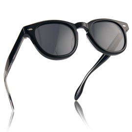 SOLVANSKI Retro Men's Sunglasses Womens Polarized, Round Acetate Classic Medium Face Driving UV400 Sun Glasses