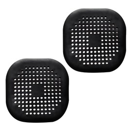 2 Pieces Shower Drain Hair Catcher Bathtub Stopper Home Drain Protectors Drain Cover with Sucker Water Trap Sink Cover for Bathroom Bathtub and Kitchen (Black,Black)