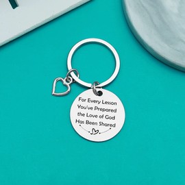 Xiahuyu Sunday School Teacher Gifts Keychain Bible Teacher Gift Religious Teacher Appreciation Gifts Graduation Thanksgiving Christmas Birthday Gifts Christian Teacher Gifts for Women