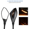 LKV Motorcycle Mirrors with Turn Signal LED Adjustment Replacement for