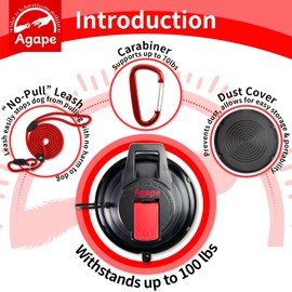 Agape Heavy Duty Dog Bathing Suction Cup with Adjustable Collar Restraint Leash, Powerful Reusable Pet Grooming Tub Loop, Portable Dog Bath Holder, Anchor for Dog & Cat Shower, Trimming, Blowing