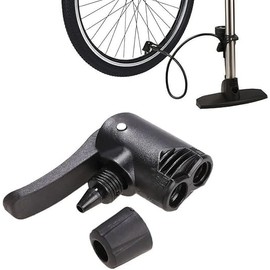 Black Pump Adapter Valve, 3 in 1 Replacement Dual Head Air Pump Adapter Valve Bike Cycle Tyre Tube Pump Adapter, Bike Floor Pumps