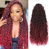 FFDDear 8 Packs Curly Faux Locs Crochet Hair 18 Inch